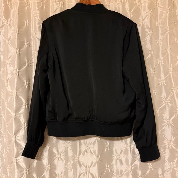 Avec Les Filles Black Bomber Jacket Classic Minimal Chic Coat - Picture 3 of 8